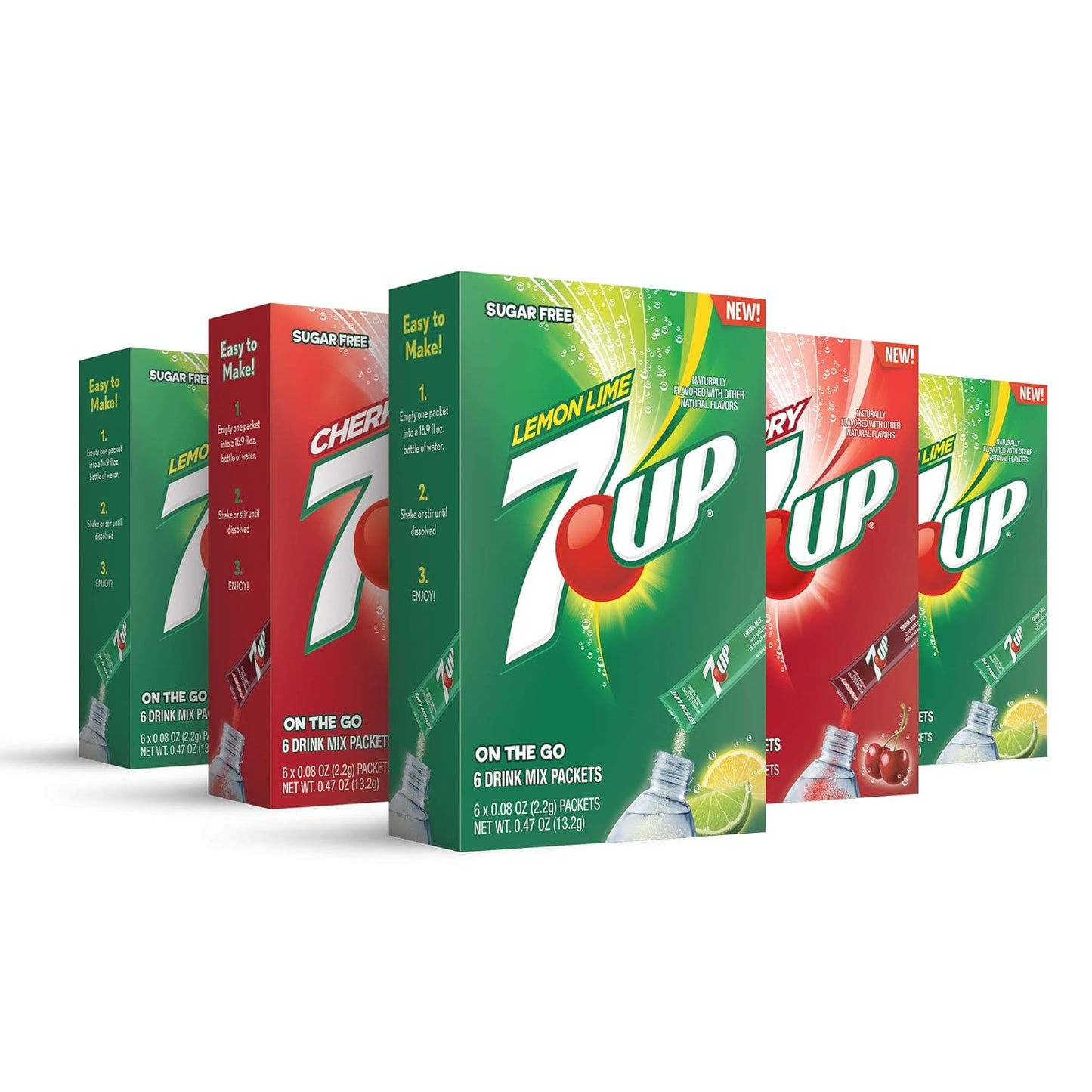 7-UP Powder Drink Mix – Sugar Free & Delicious (Variety, 30 Sticks)