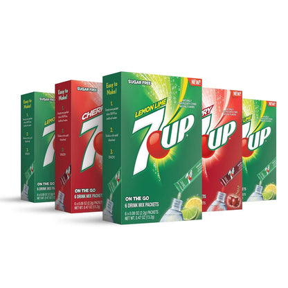 7-UP Powder Drink Mix – Sugar Free & Delicious (Variety, 30 Sticks)