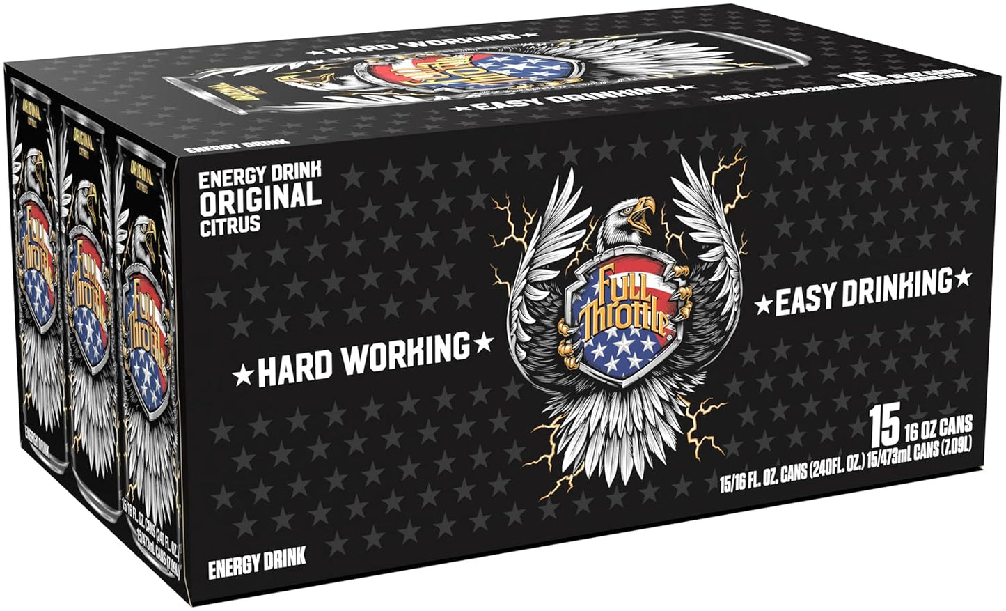 Full Throttle Citrus: Hard-Working Energy Drink. 16 Fl oz (Pack of 15)