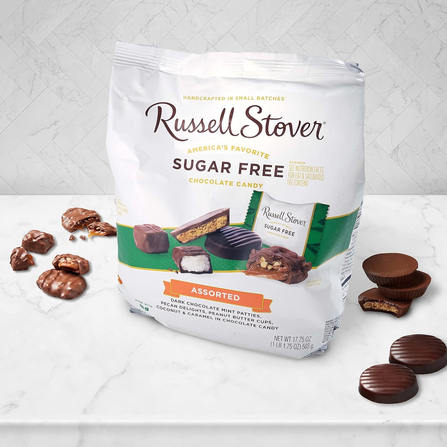 Russell Stover Sugar Free Assorted Chocolates Gusset Bag, 1.1 Pound (Pack of 1)