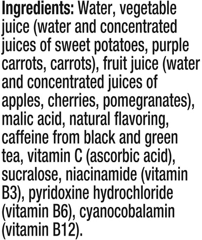 V8 +Energy Black Cherry Juice Energy Drink, 8 fl oz Can (24 Pack)