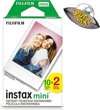 FUJIFILM Mini Instant Camera Film: 20 Shoots Total, Value Pack, (10 Sheets x 2) - Capture Memories Anytime, Anywhere - Includes Puflax UFO Sticker