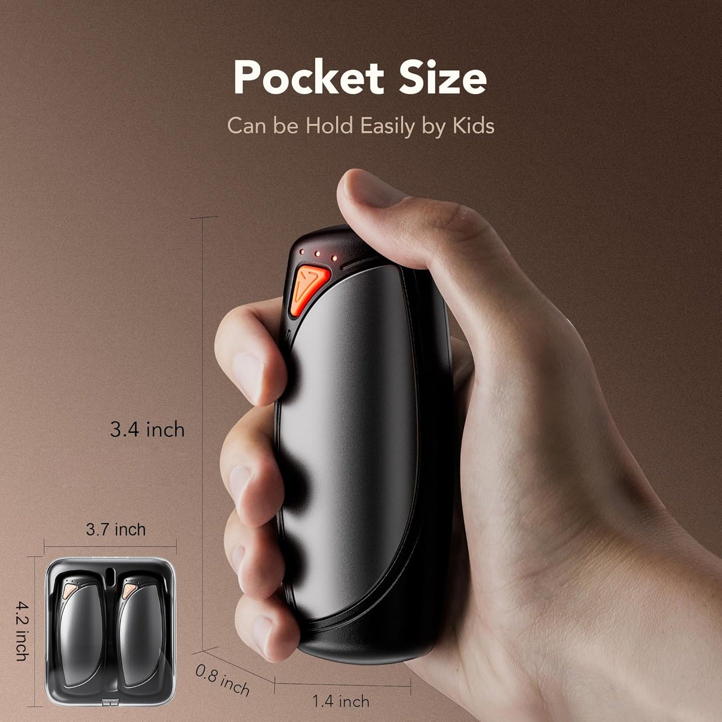 Hand Warmers Rechargeable 2 Packs, Double Sided Heating with AI Charging Case, 14000mAh Electric Hand Warmer Up to 36 Hours, Portable Heater Gifts for Christmas,Outdoor,Camping,Hunting Gear