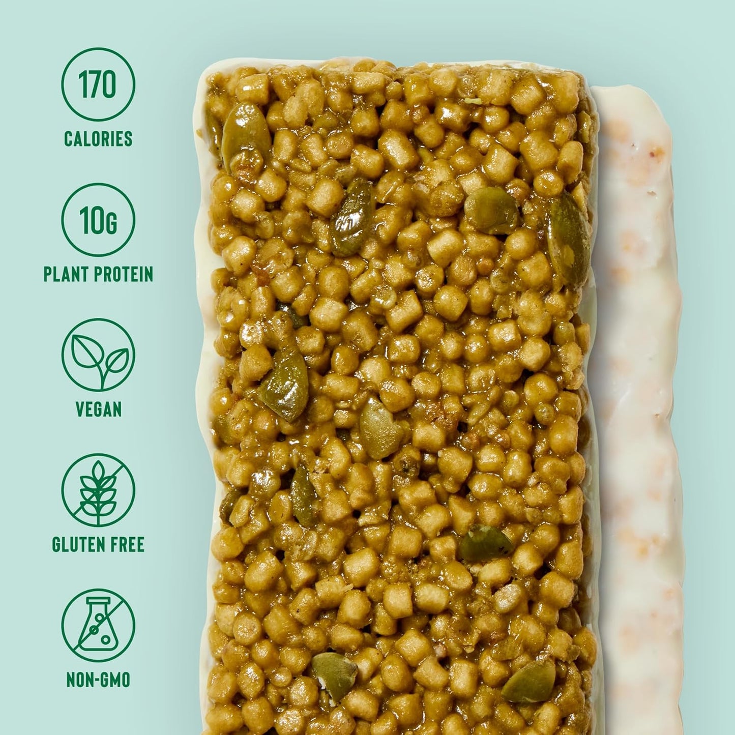 Mezcla Vegan Protein Bars, Gluten Free Snack Made with Pumpkin Seeds, Pea Protein, Organic Vanilla and Other Premium Ingredients, Healthy Snacks, Matcha Vanilla, 10g of Protein, 12 Pack