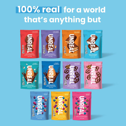 UNREAL Dark Chocolate Coconut Bars (40 Mini Bars) | Vegan, 3g Sugar, & 3 Simple Ingredients | Non-GMO, Gluten Free, & Fair Trade | .53oz each