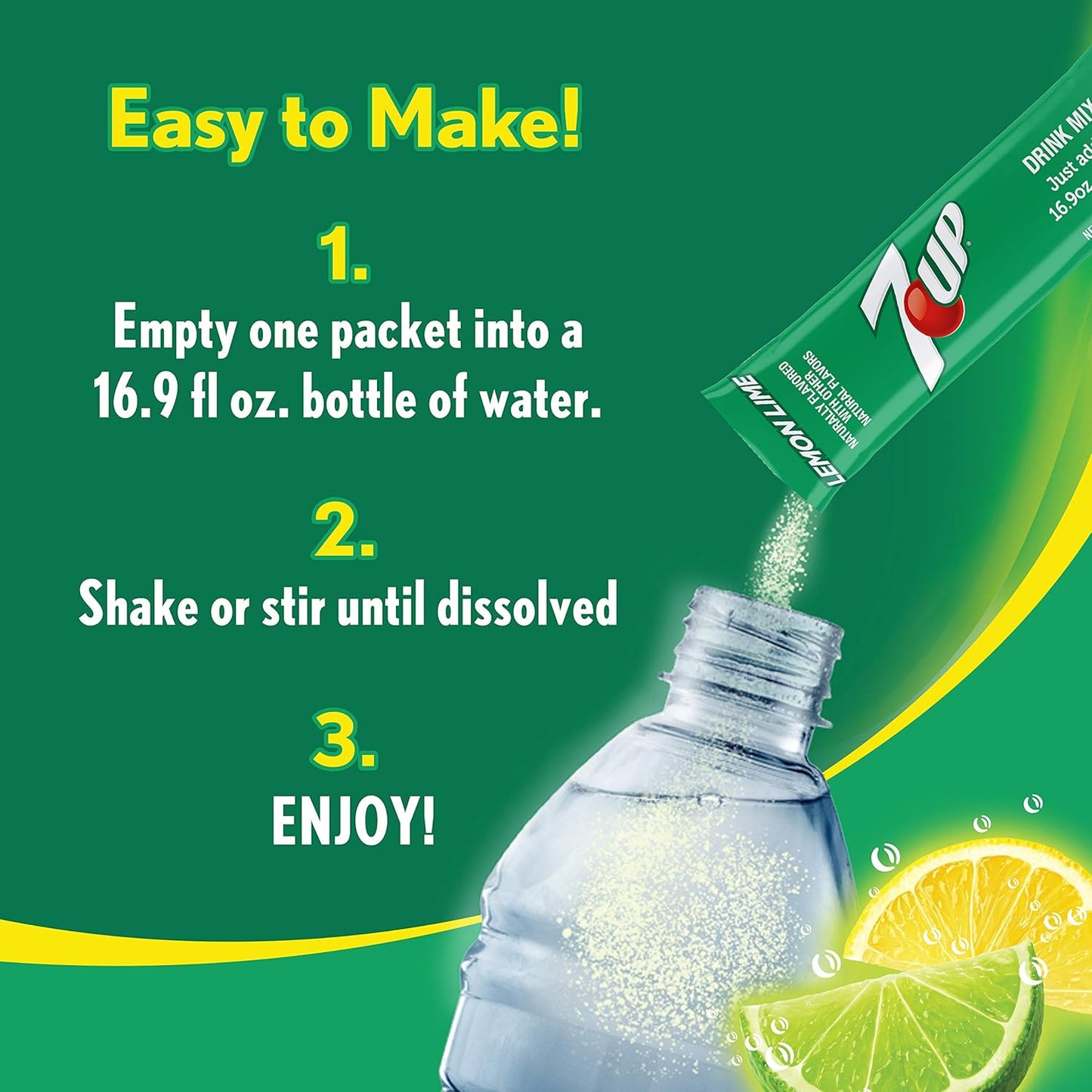7-UP Powder Drink Mix – Sugar Free & Delicious (Variety, 30 Sticks)