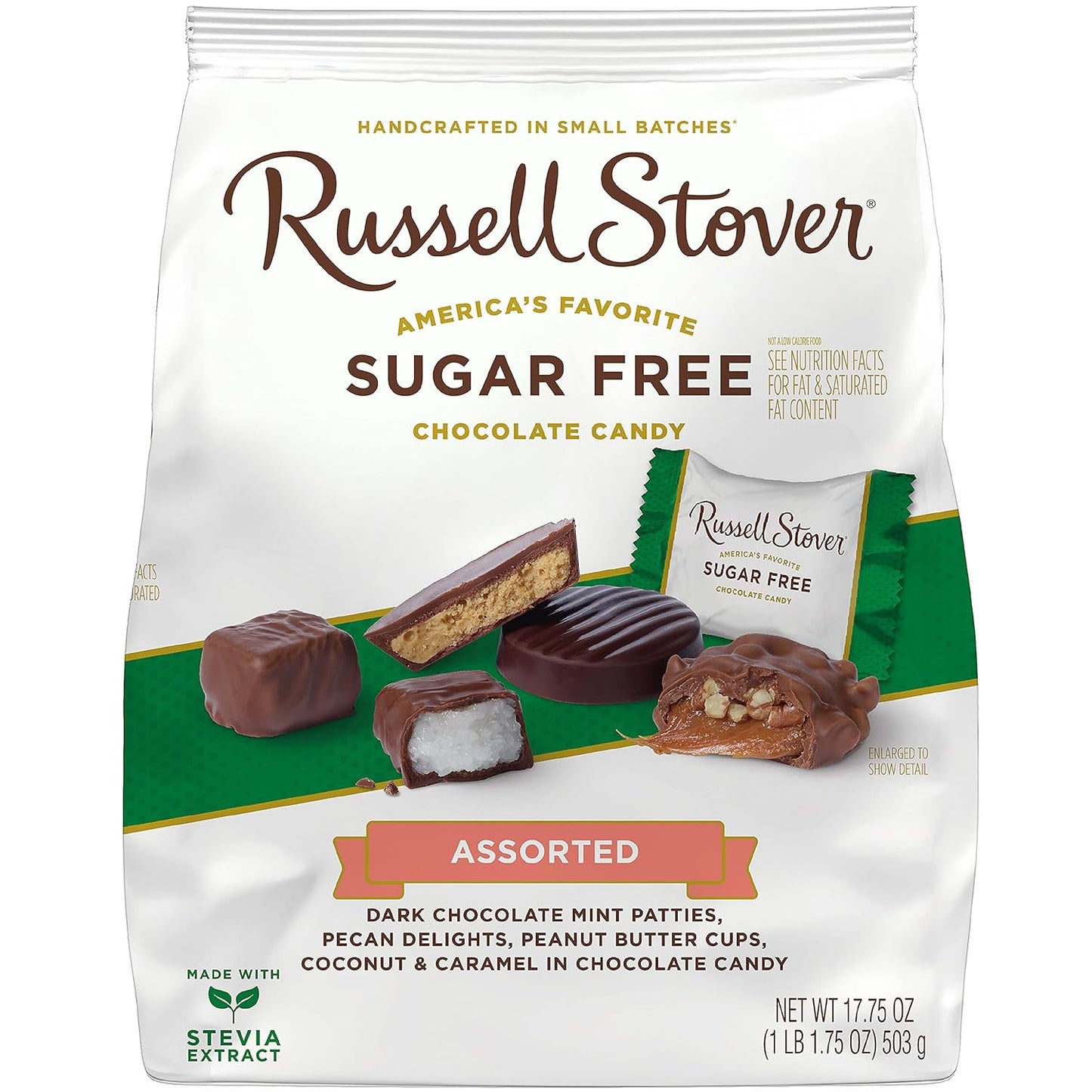 Russell Stover Sugar Free Assorted Chocolates Gusset Bag, 1.1 Pound (Pack of 1)