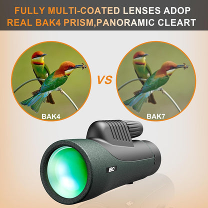 12x55 UHD Monocular for Adult with Tripod Hand Strap Smartphone Adapter, Waterproof Monocular Telescope High Powered with BAK4 Prism & FMC Lens for Camping Travel Hiking Bird Watching Hunting
