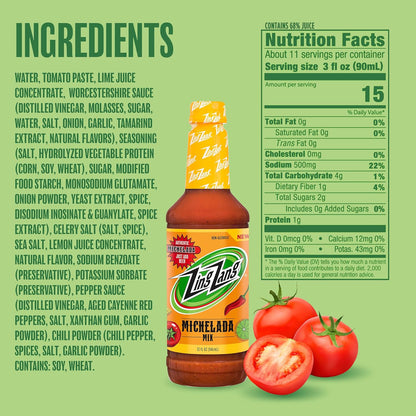 Zing Zang Michelada Mix, Non-Alcoholic Cocktail Mixer, 32 fl oz Bottle (Pack of 1)