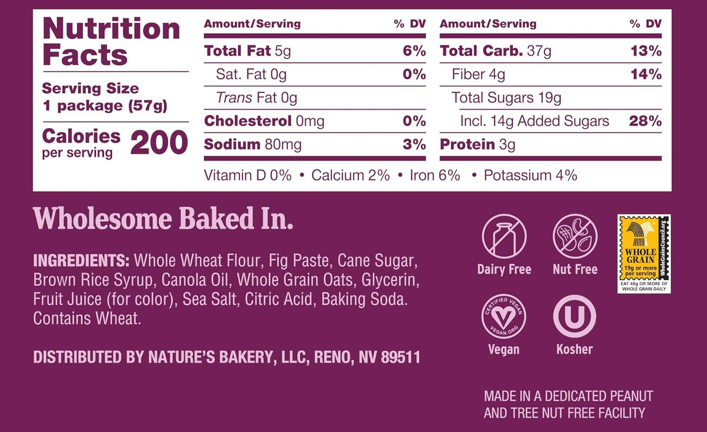 Nature’s Bakery Whole Wheat Fig Bars, Original Fig, Real Fruit, Vegan, Non-GMO, Snack bar, 1 box with 12 twin packs (12 twin packs)