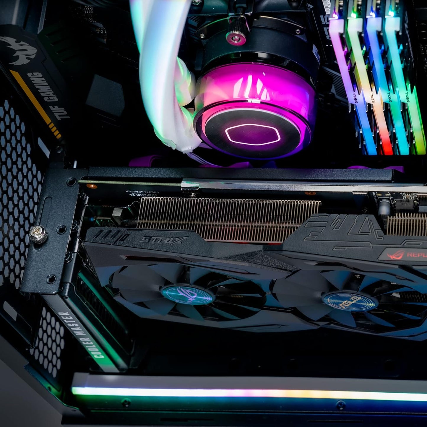 Cooler Master MasterAccessory Vertical GPU Card Holder Kit V3 Black, Premium Riser Cable PCI-E 4.0 x16-165mm, PCIe 3.0 Compatible, Adjustable Length for E-ATX|ATX|Micro ATX Case (MCA-U000R-KFVK03)