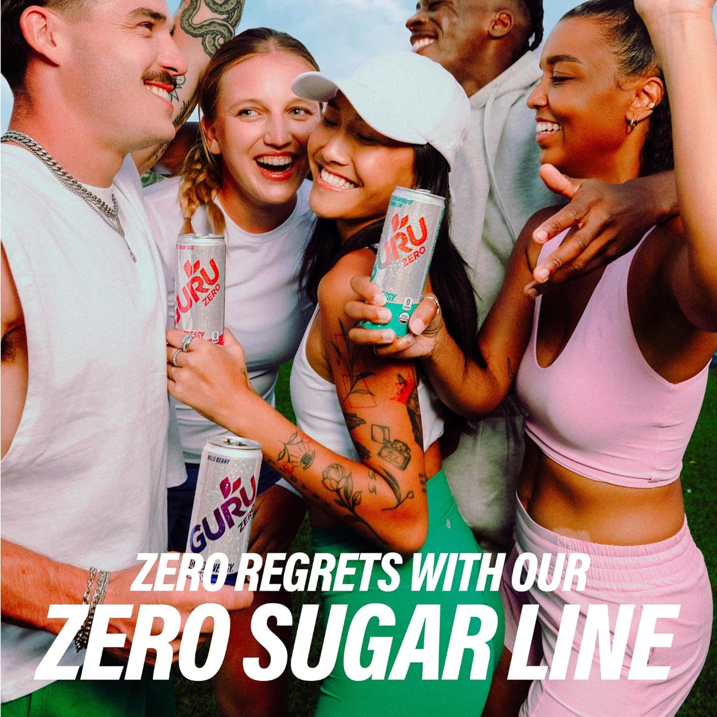 GURU ZERO SUGAR Organic Energy Drinks Variety Pack, Clean Energy Drink with Plant Based Natural Caffeine from Green Tea + Boost, Coconut Water, Prebiotic, Zero Added sugars, Gluten Free and Vegan, Pre Workout, Healthy Drinks, 12oz (Pack of 12)