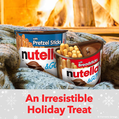 Nutella & GO! Bulk 12 Pack, Hazelnut and Cocoa Spread with Pretzel Sticks, Stocking Stuffers, Snack Cups, 1.9 oz Each
