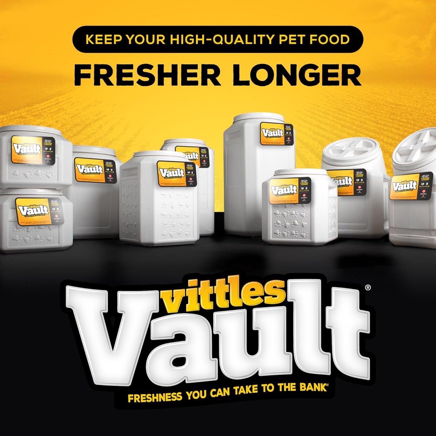 Gamma2 Vittles Vault Airtight Dog Food Storage Container - Fits up to 25 Pounds of Dry Pet Food - Perfect for Cat and Puppy Kibble - BPA-Free Plastic - Made in the USA - 12" L x 13.75" H