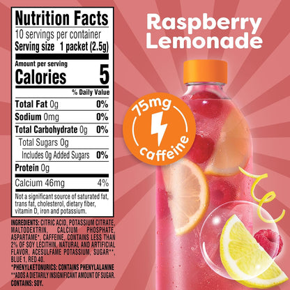 Crystal Light Raspberry Lemonade Energy Boost Drink Mix, 10 ct On-the-Go-Packets