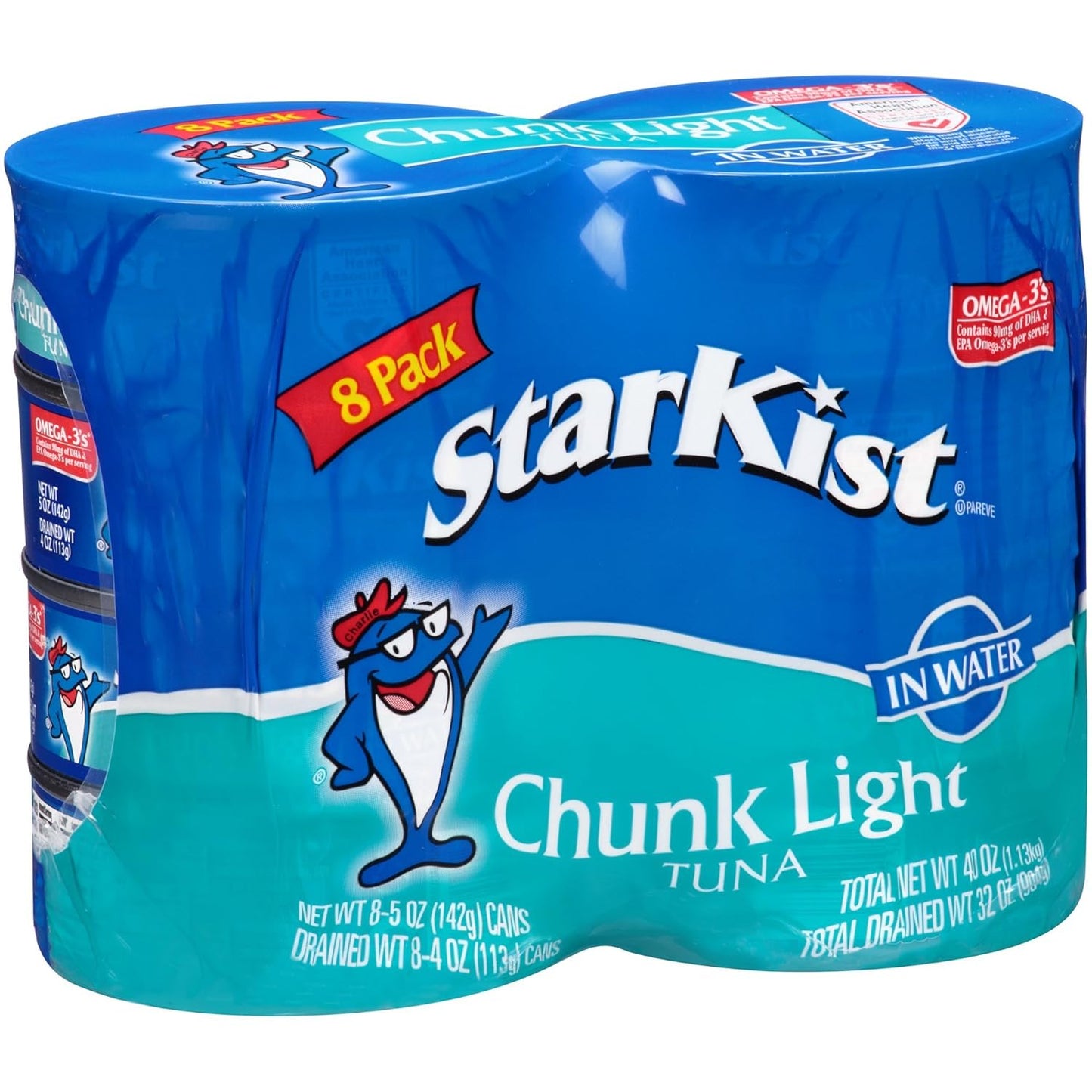 StarKist Chunk Light Tuna in Water, 5 oz (8 Pack) Canned Tuna Fish, Wild Caught, Gluten Free, Ready to Eat, Perfect for Salads, Keto Meals and Snacks, with 20g Protein & 90 Calories Per Serving