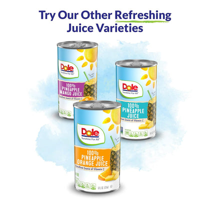 Dole 100% Pineapple Juice, 100% Fruit Juice with Added Vitamin C, 8.4 Fl Oz Cans, 24 Total Cans