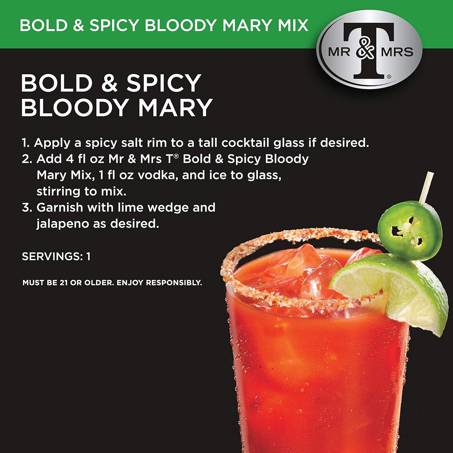 Mr & Mrs T Bold & Spicy Bloody Mary Mix, 1.75 Liter Bottle
