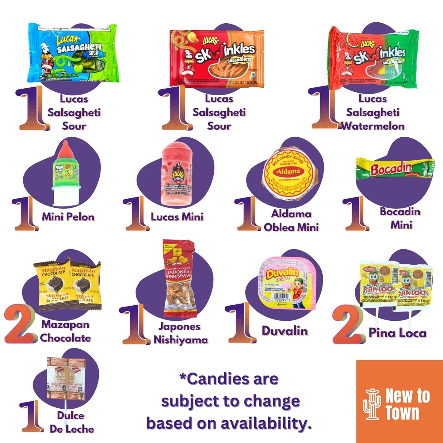 Mexican Candy Variety Pack 120 pieces, Authentic Dulces Mexicanos, Perfect for Piñatas, Includes Vero, Lucas, Pulparindo. Spicy, Sweet and Sour Assortment Mix Candy, Fiesta, Birthdays