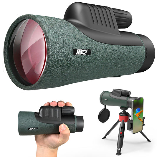 12x55 UHD Monocular for Adult with Tripod Hand Strap Smartphone Adapter, Waterproof Monocular Telescope High Powered with BAK4 Prism & FMC Lens for Camping Travel Hiking Bird Watching Hunting