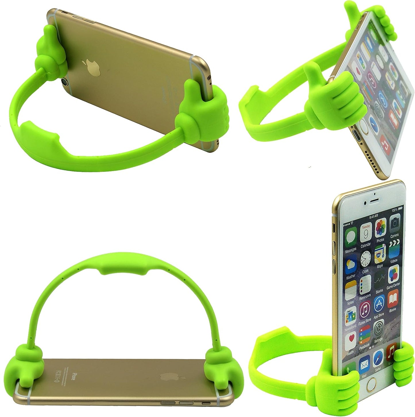 Honsky Thumbs-up Phone Stand for Tablets, Thumbs Up Lazy Phone Stand，E-Readers and Smart Phones,Stocking Stuffers for Teens- 2 Pack - Green, Purple