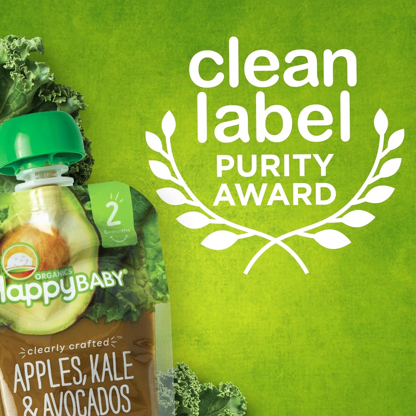 Happy Baby Organics Stage 2 Baby Food Pouches, Gluten Free, Vegan & Healthy Snack, Clearly Crafted Fruit & Veggie Puree, Fruit & Veggie Variety Pack, 4 Ounces (Pack of 10), Amazon Exclusive