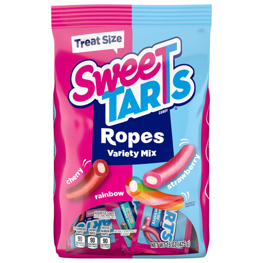 SweeTARTS Ropes, Candy, Variety Mix, Soft and Chewy, Halloween Candy Variety Pack Trick-or-Treat Assortment, 15 oz