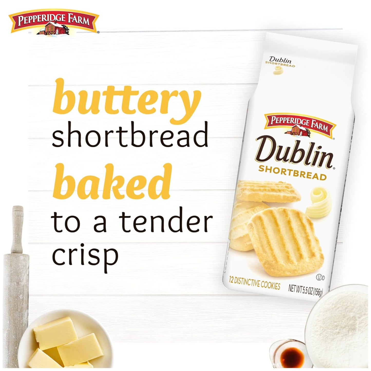 Pepperidge Farm Dublin Shortbread Cookies, 5.5 Oz Bag