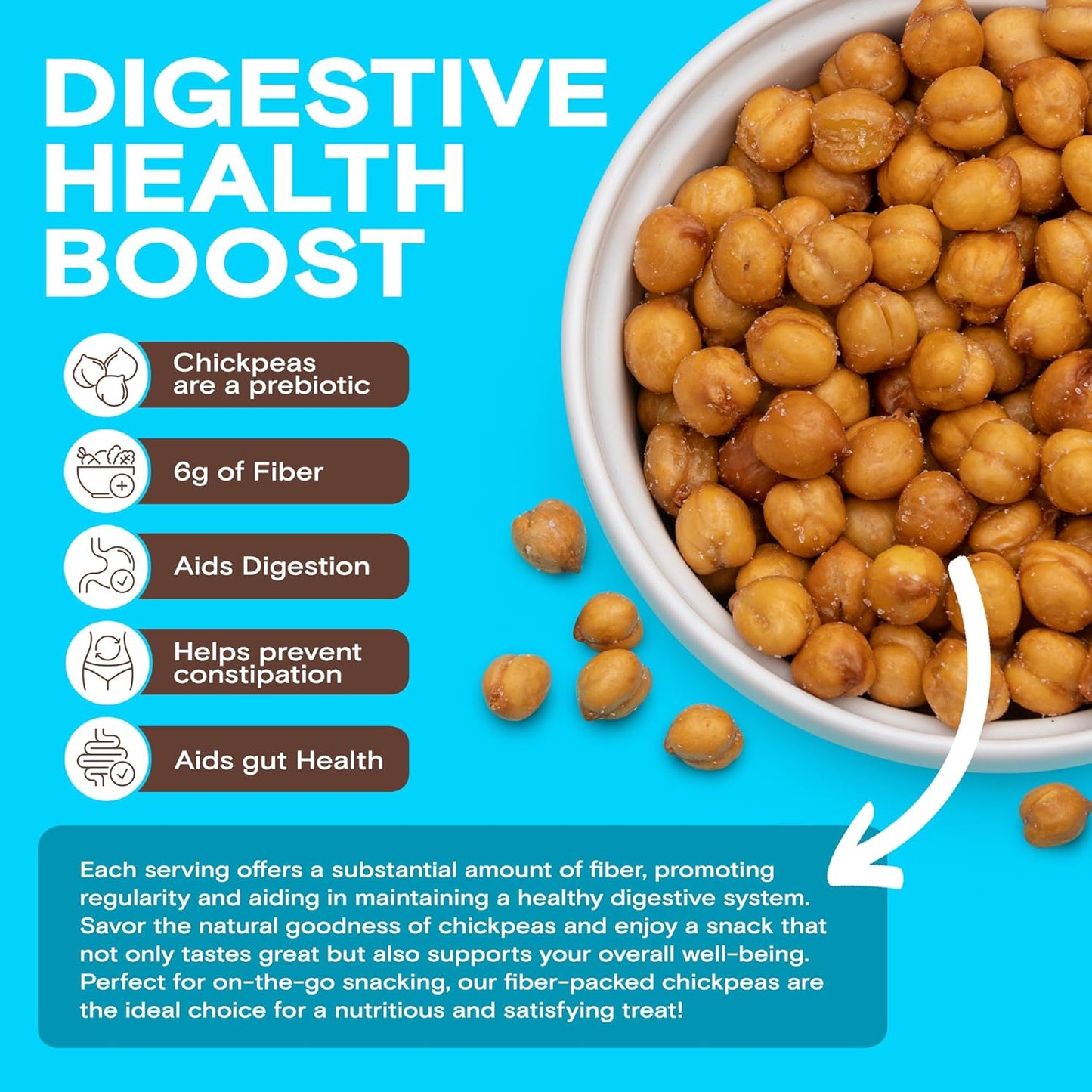 BIENA Chickpea Snacks - Crunchy Roasted Chickpeas - High Fiber Vegan Protein Snacks for Adults and Kids - Individual Pack - Sea Salt