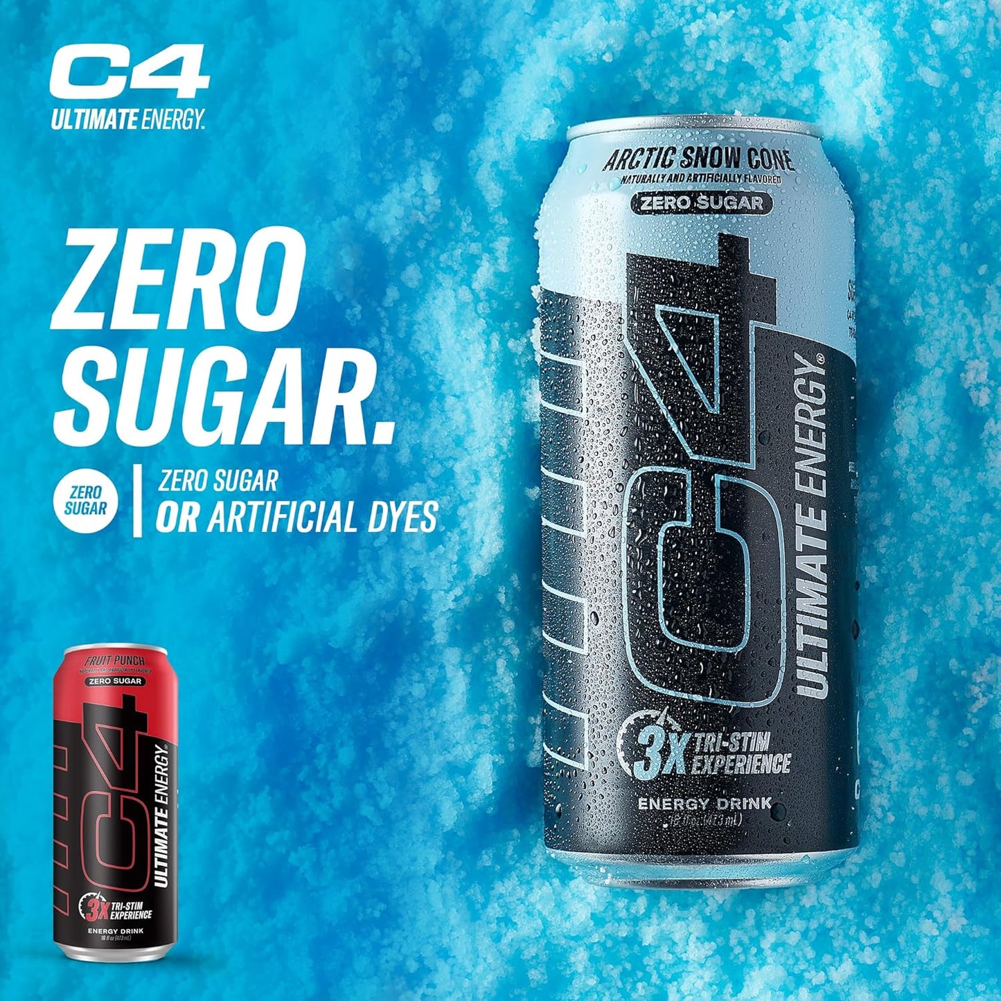 Cellucor C4 Ultimate | Pre Workout Sugar Free Energy Drink | Tri-Stim Experience with 300mg Caffeine + TeaCrine + Dynamine | Fruit Punch | 16oz (Pack of 12)