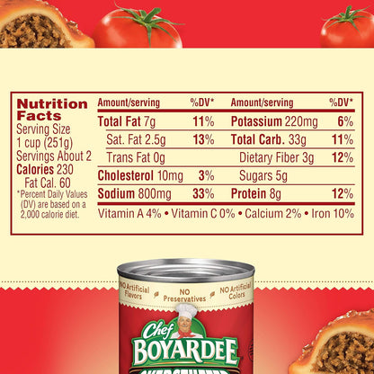 Chef Boyardee Overstuffed Beef Ravioli, 15 Oz Can