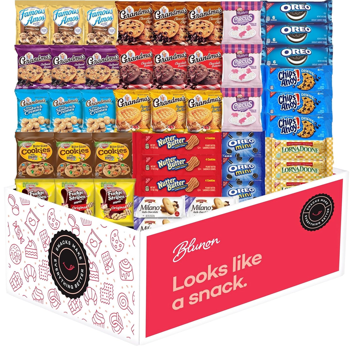 Cookies Individually Wrapped Variety Pack - Cookies Bulk Assortment Care Package Sampler (45 Count)