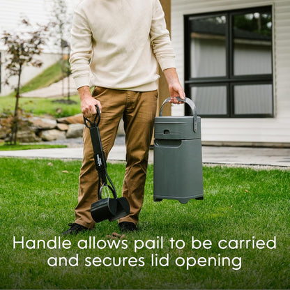 Pail | Dog Waste Disposal System for Outdoor and Indoor Odor Control | Dog Poop Trash can | Includes 1 Square Refill Bag That Lasts up to 2 Months