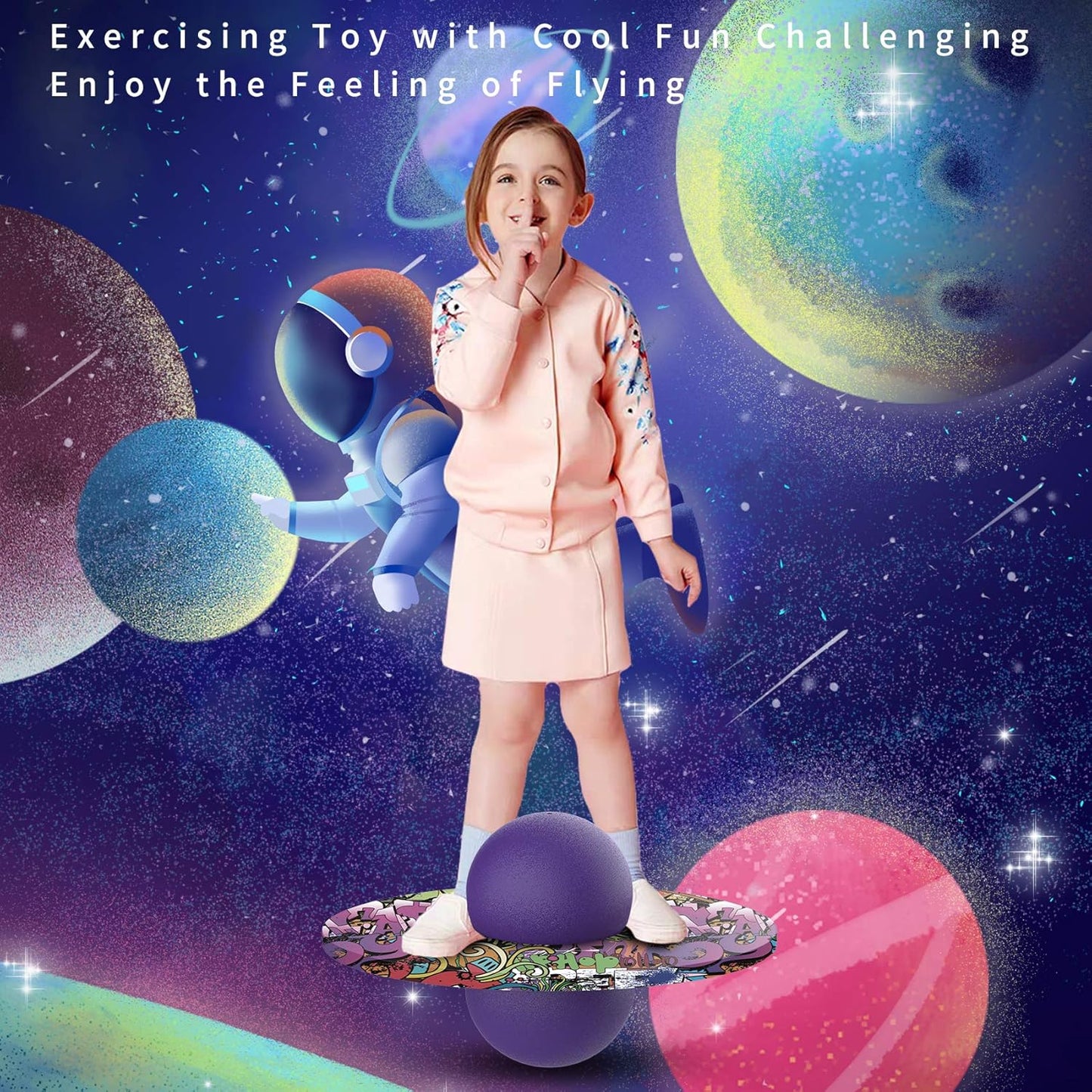 Anby Pogo Ball for Kids & Adults Up to 200lb, Balance Coordination Trick Bounce Board Pop Ball Cool Fun Challenge Indoor Outdoor Toys Pogo Jumper Birthday Gifts for Boys Girls Christmas Stuffers