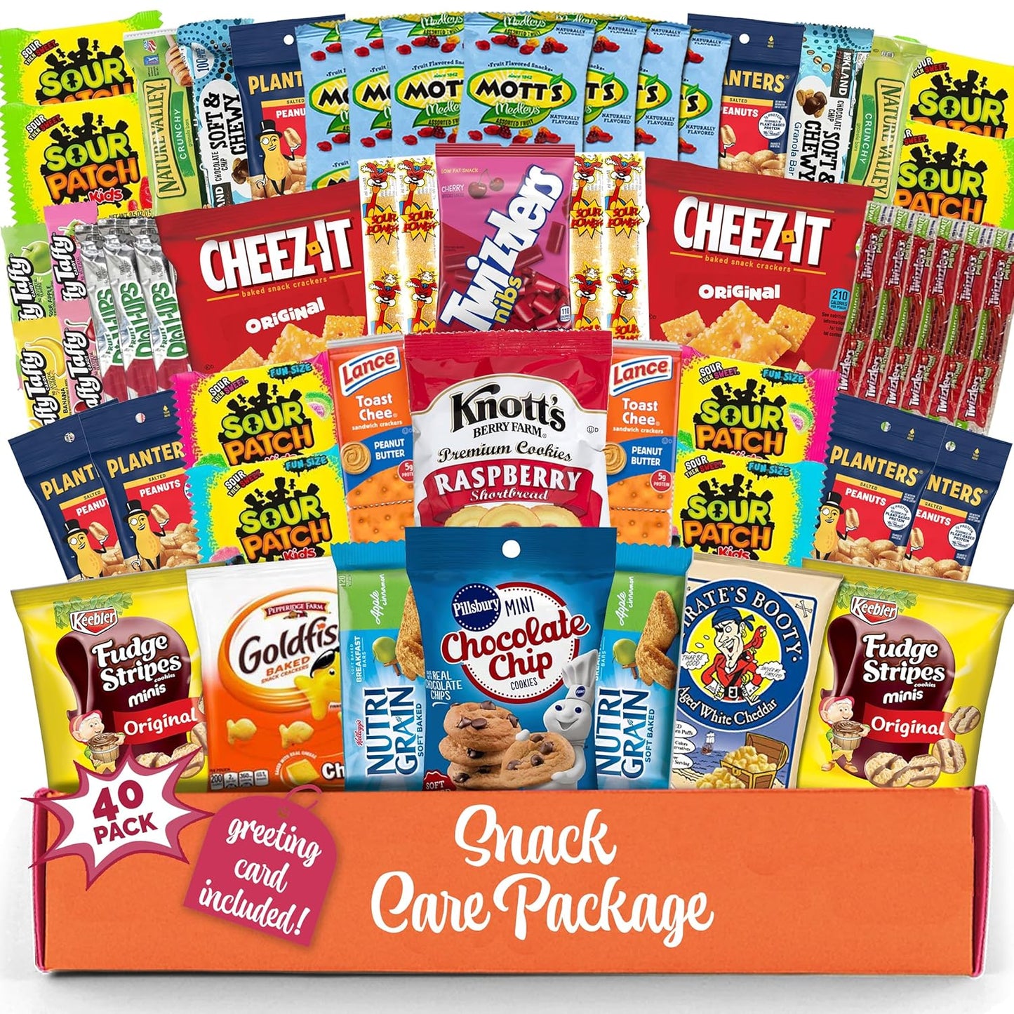 Snack Box(40 Count) christmas Variety Pack Gift care package Candy Gift Basket - College Student Care Package, Prime Food Arrangement Chips, Cookies, Bar's - Easter, Birthday Treat for Women, Men, Adults, Teens, Kids