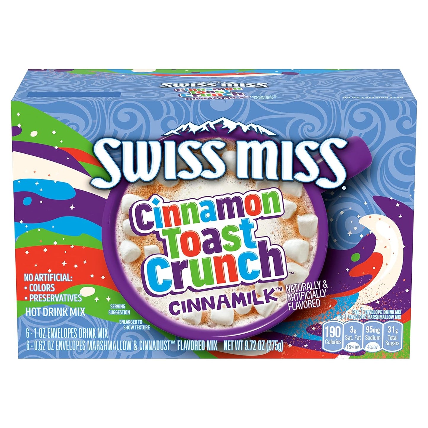 Swiss Miss Cinnamon Toast Crunch Cinnamilk Flavored Hot Drink Mix with Marshmallows, 6 ct