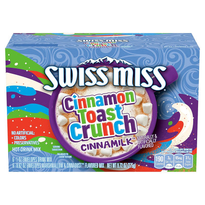 Swiss Miss Cinnamon Toast Crunch Cinnamilk Flavored Hot Drink Mix with Marshmallows, 6 ct