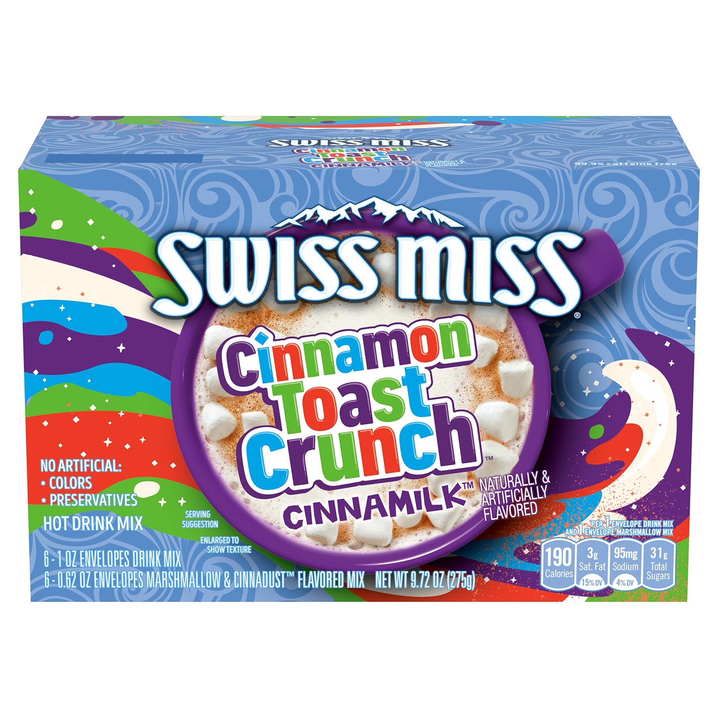Swiss Miss Cinnamon Toast Crunch Cinnamilk Flavored Hot Drink Mix with Marshmallows, 6 ct