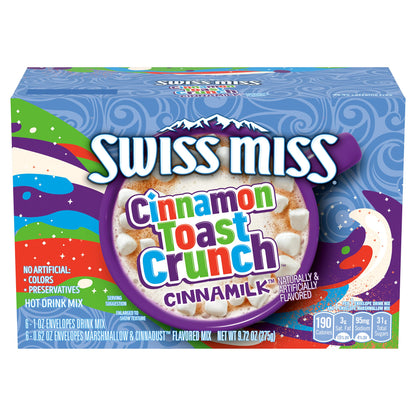 Swiss Miss Cinnamon Toast Crunch Cinnamilk Flavored Hot Drink Mix with Marshmallows, 6 ct