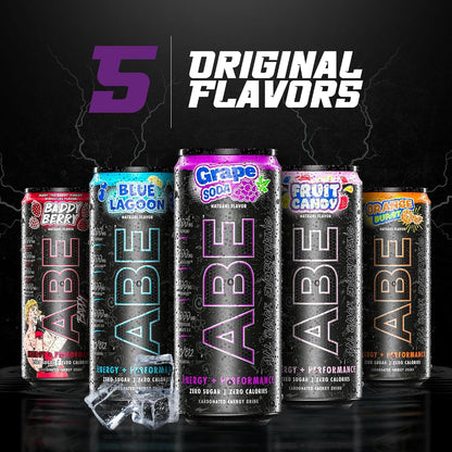 All Black Everything Sugar Free Energy Drink | Grape Soda | 0 Calories | 12 Pack | 200mg Natural Caffeine | Pre-Workout Sport Drink for Men and Women
