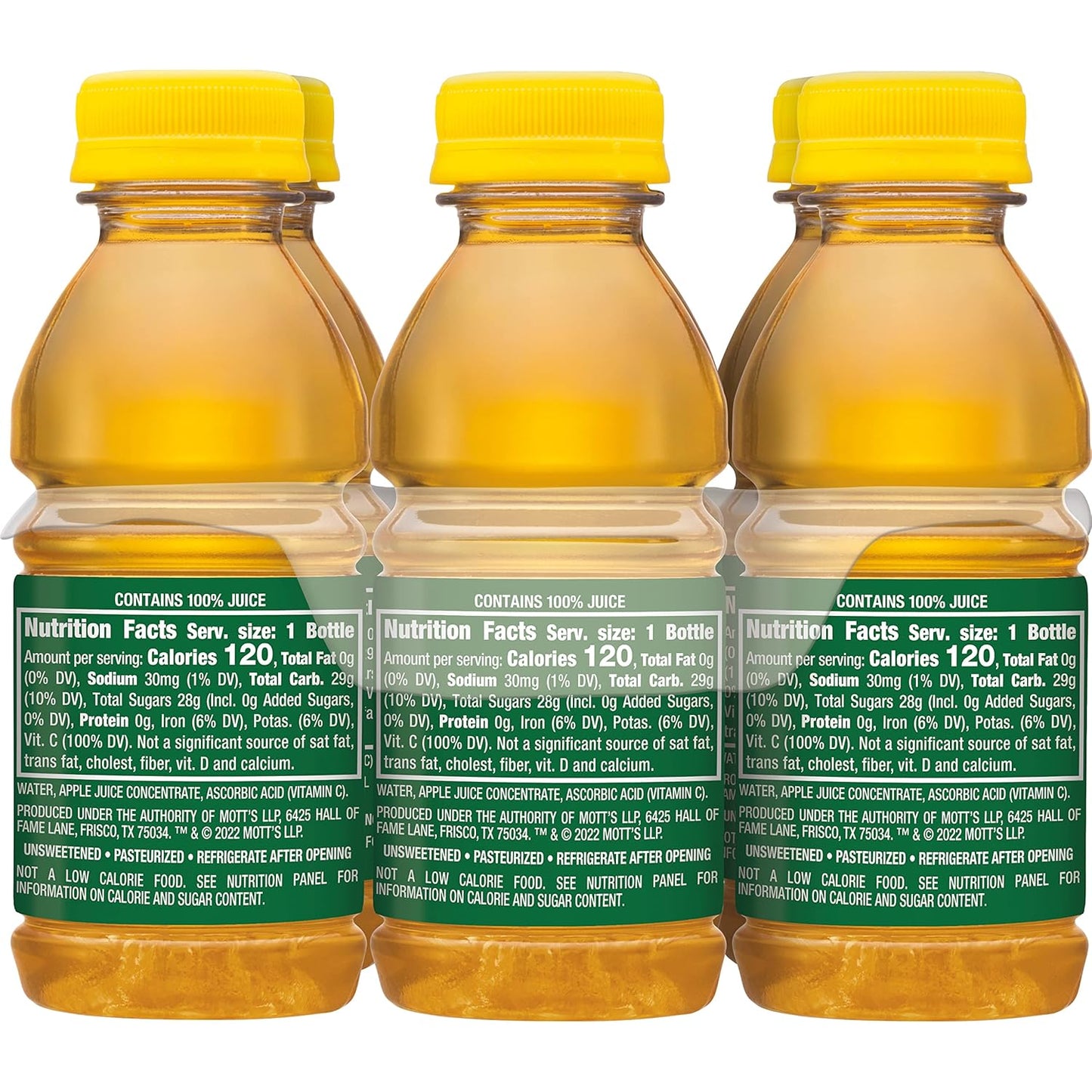 Mott's 100% Original Apple Juice, 8 Fl Oz Bottles, 24 Count (4 Packs Of 6), 2 Servings Of Fruit, 100% Fruit Juice, Gluten-free, Caffeine-free, Kosher, Contains No Artificial Colors Or Sweeteners