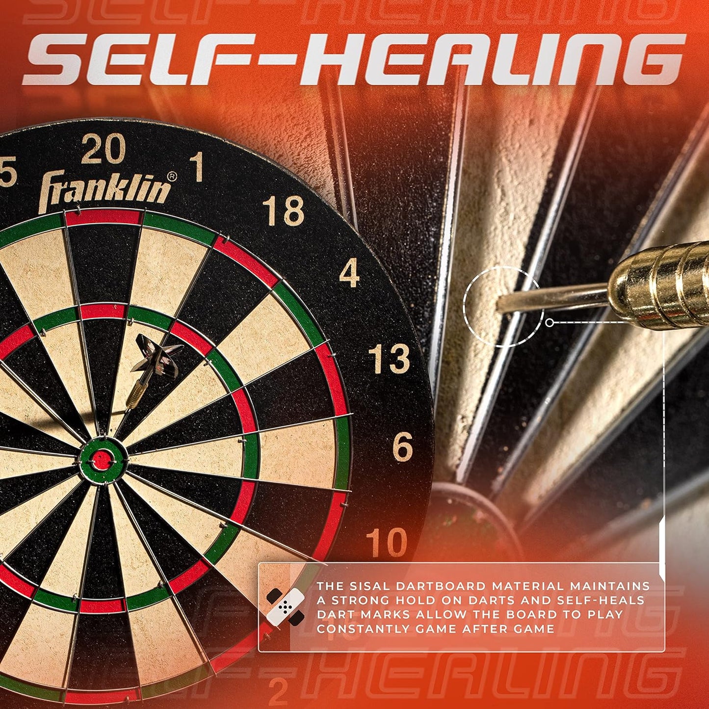 Franklin Sports Professional Dartboard - Regulation Size Dartboard - 18" Inch Dartboard
