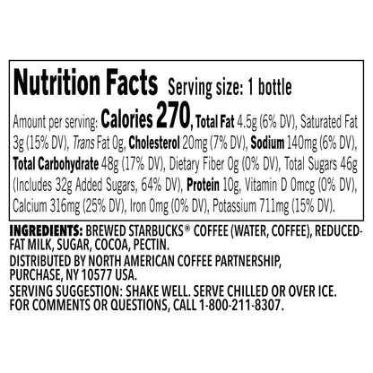 Starbucks Frappuccino Coffee Drink, Mocha, 13.7 fl oz Bottles (12 Pack)