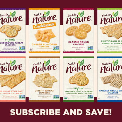 Back to Nature Crispy Wheat Crackers - Dairy Free, Non-GMO, Made with Wheat Flour & Sea Salt, Delicious & Quality Snacks, 8 Ounce