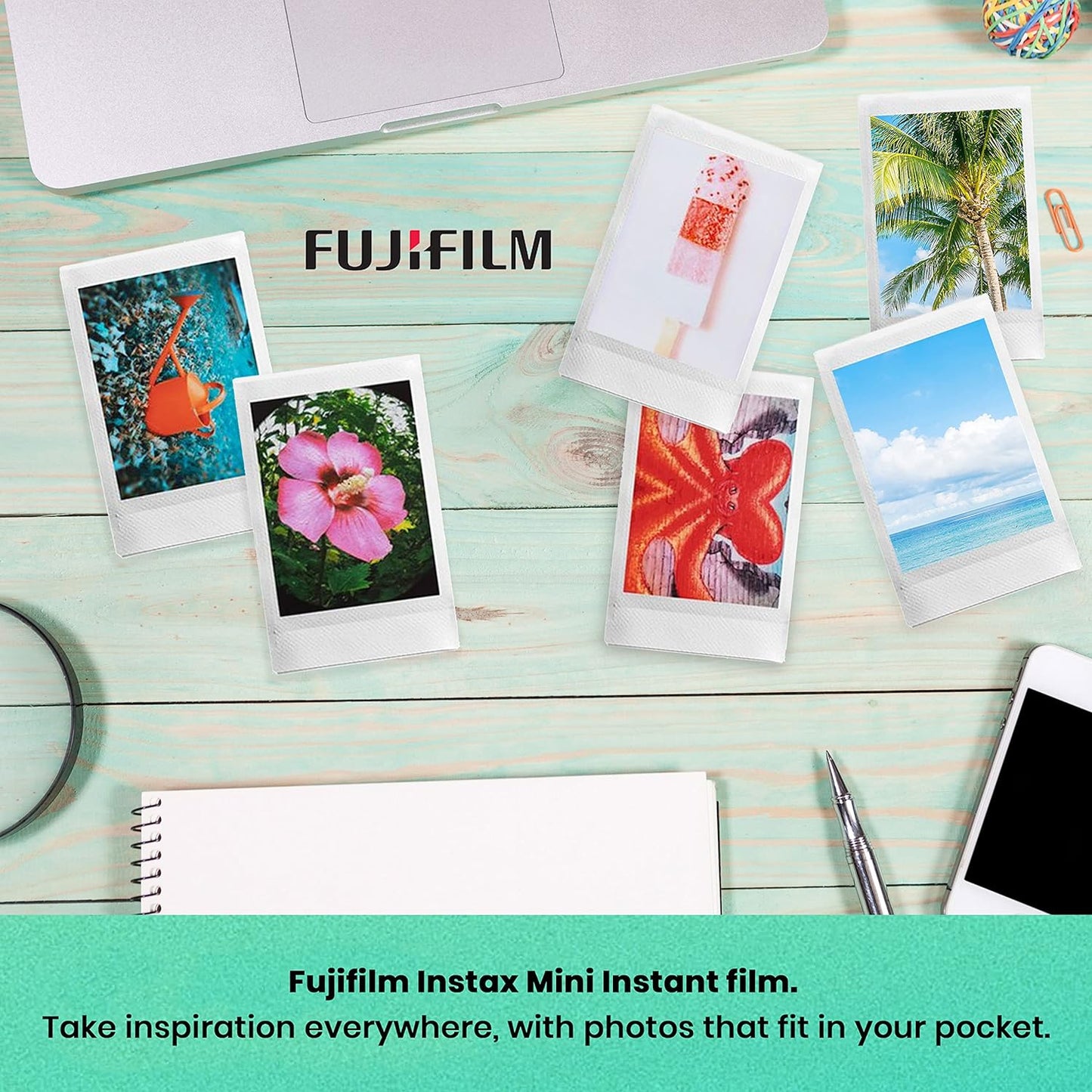 Fujifilm Instax Mini EVO Hybrid Brown Instant Camera | Fuji Instax Mini Twin Pack Instant Film | 32GB microSD | Camera Case - Bundle