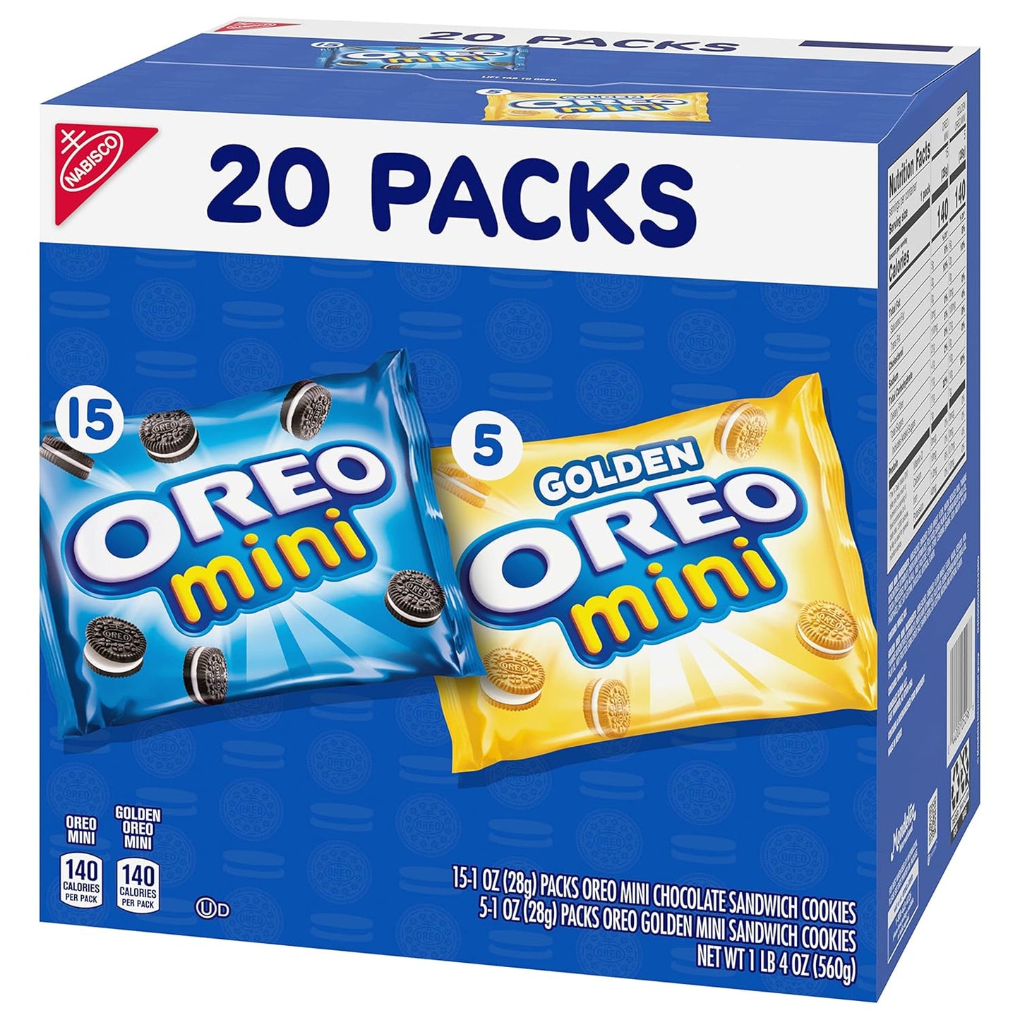 OREO Mini Mix Sandwich Cookies Variety Pack, 20 Snack Packs