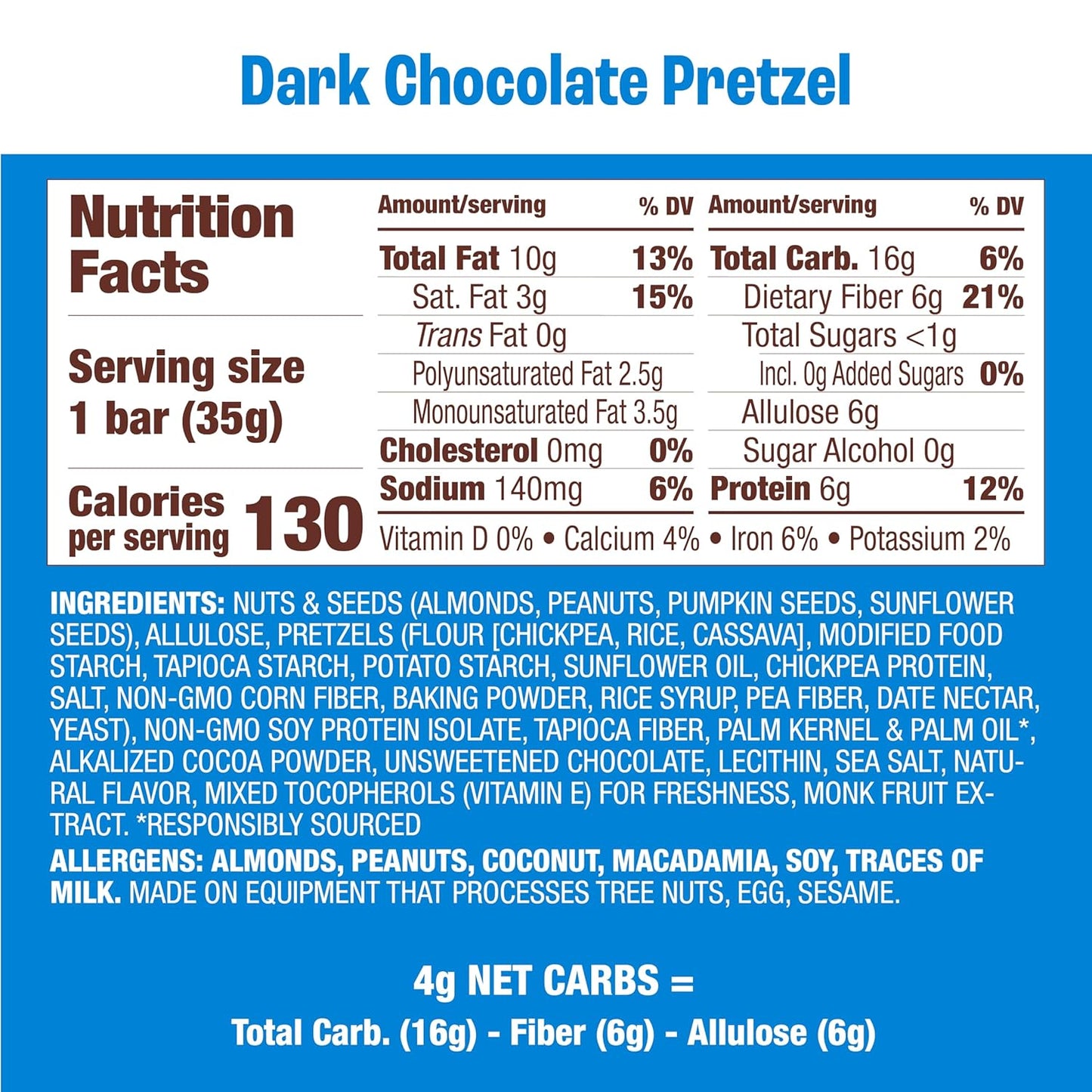 Munk Pack Nut & Seed Bar Pretzel Variety Pack - 1g Sugar, Low Carb & Keto, 6g Protein - Gluten Free, Plant Based, Zero Added Sugar - Sweet & Salty Breakfast & Snack Bars, 2 Flavors | 6 Bars
