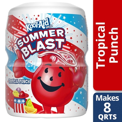 Kool-Aid Summer Blast Tropical Punch Flavored Powdered Drink Mix (19 oz Canister)