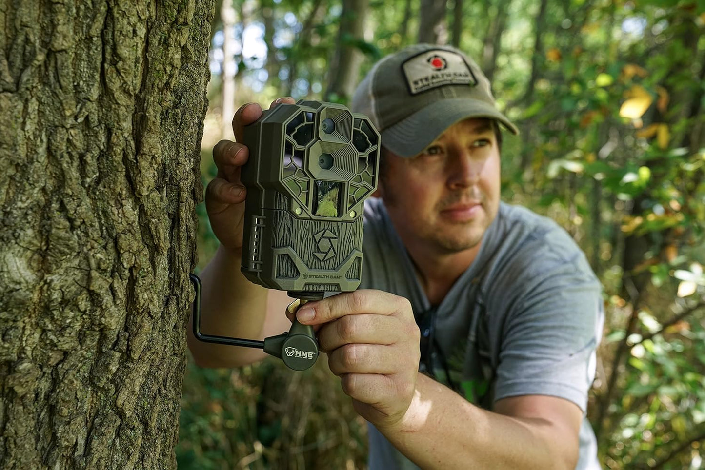 HME Economy Trail Camera Holder with 360-Degree Camera Head Compact Sturdy Design Easy Installation Versatile Compatibility