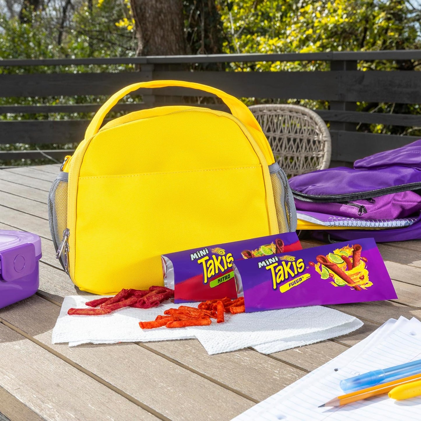 Takis Mini 25 pc / 1.23 oz Bite Size Variety Pack, Assorted Flavored Mixed Rolled Tortilla Chips – (15) Fuego Mini 1.23 oz, (10) Nitro Mini 1.23 oz